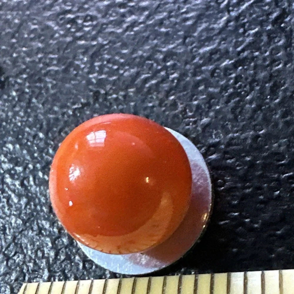 Vintage Glass Marble Orange Cream White‎ Swirl 1/2